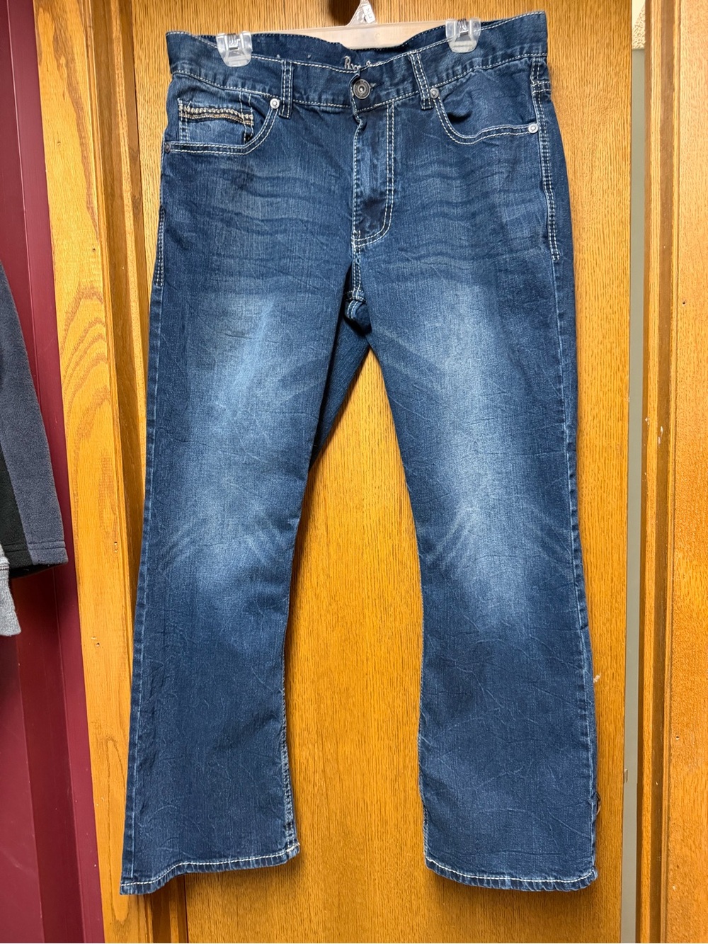 Men's Axe & Crown Relaxed Boot Saberman Dark Blue Washed Jeans W34/L30